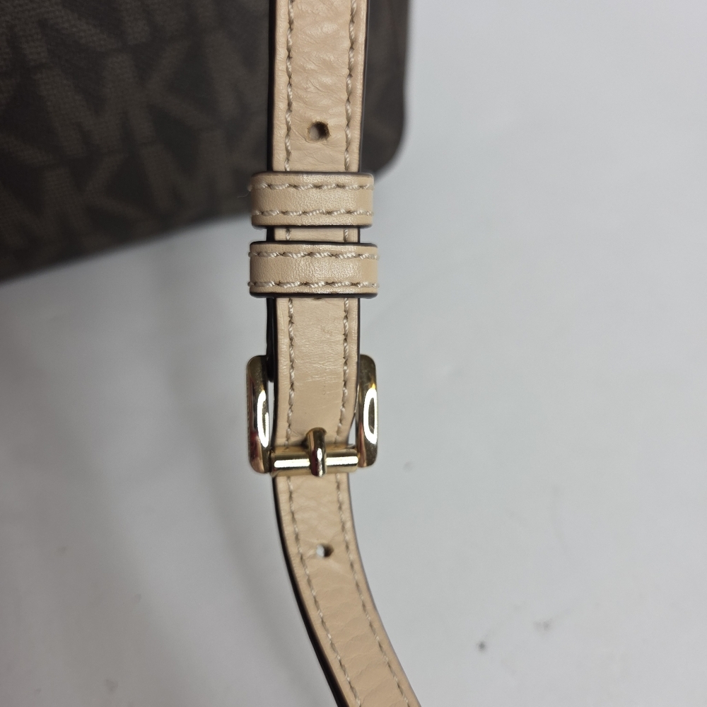 MICHAEL Michael Kors Jet Setter Large Brown Logo Crossbody Bag - Picture 7 of 16